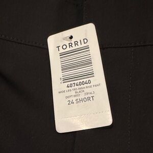 Torrid Wide Leg High Rise Black Trousers Sz24 Short